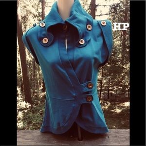 Blake made in Peru turquoise military jacket top,2021hp